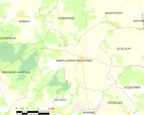 Poziția localității Saint-Laurent-en-Gâtines