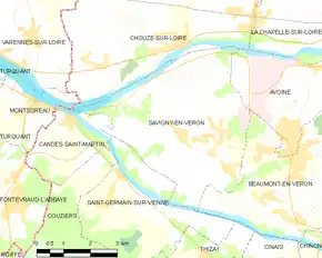 Poziția localității Savigny-en-Véron