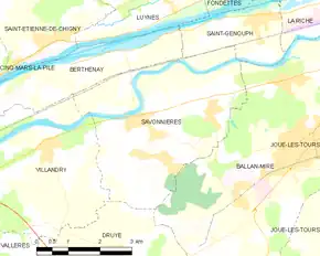 Poziția localității Savonnières