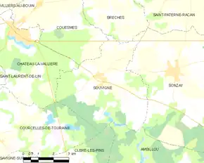 Poziția localității Souvigné