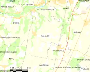 Poziția localității Thilouze