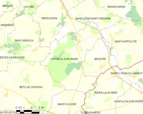 Poziția localității Verneuil-sur-Indre