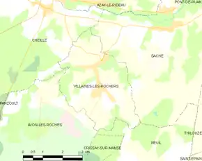 Poziția localității Villaines-les-Rochers