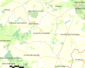 Poziția localității Villeloin-Coulangé