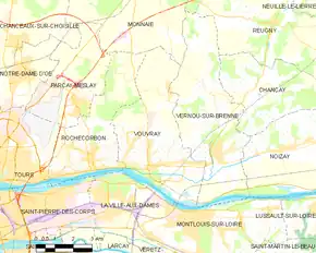 Poziția localității Vouvray