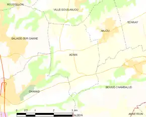 Poziția localității Agnin