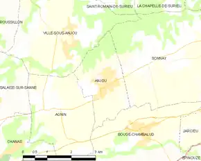 Poziția localității Anjou