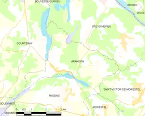 Poziția localității Arandon