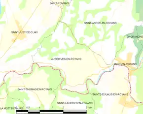 Poziția localității Auberives-en-Royans