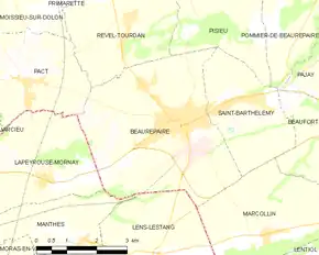 Poziția localității Beaurepaire