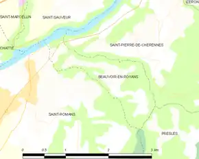 Poziția localității Beauvoir-en-Royans