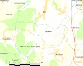 Poziția localității Belmont