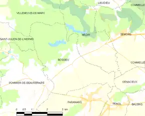 Poziția localității Bossieu