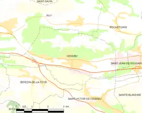 Poziția localității Cessieu
