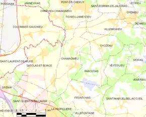 Poziția localității Chamagnieu