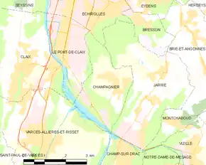 Poziția localității Champagnier