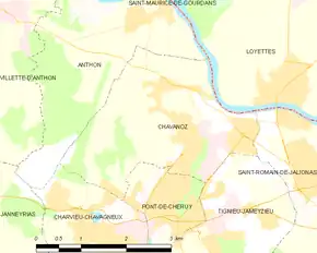 Poziția localității Chavanoz