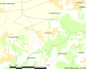 Poziția localității Chozeau