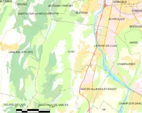 Poziția localității Claix