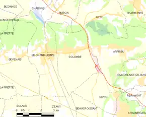Poziția localității Colombe
