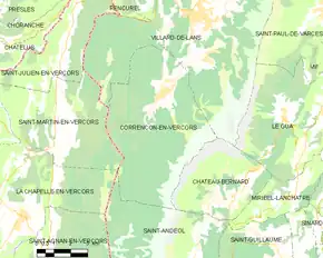 Poziția localității Corrençon-en-Vercors