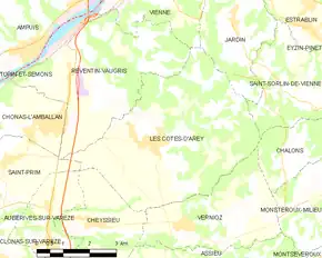 Poziția localității Les Côtes-d'Arey