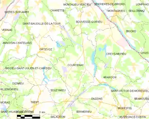 Poziția localității Courtenay