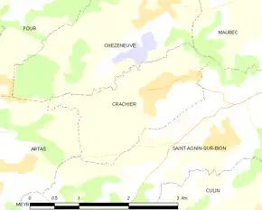 Poziția localității Crachier
