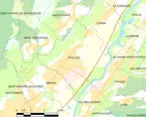 Poziția localității Crolles