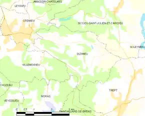 Poziția localității Dizimieu