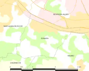 Poziția localității Domarin