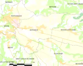 Poziția localității Estrablin