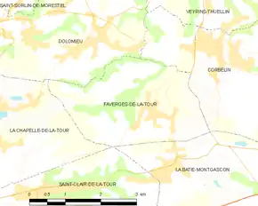 Poziția localității Faverges-de-la-Tour