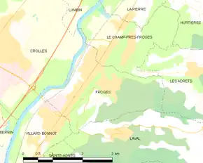 Poziția localității Froges