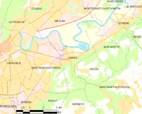 Poziția localității Gières