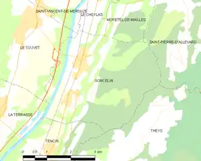 Poziția localității Goncelin