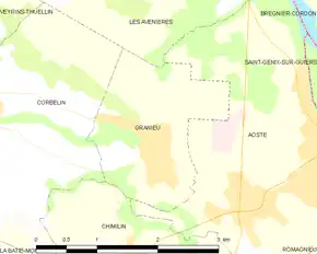 Poziția localității Granieu