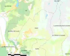 Poziția localității Huez