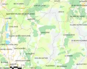 Poziția localității Lavaldens