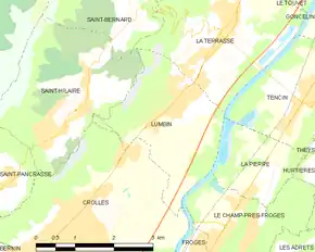 Poziția localității Lumbin