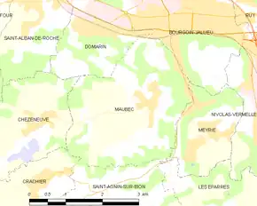 Poziția localității Maubec