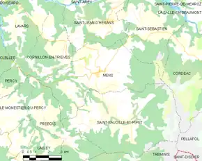 Poziția localității Mens