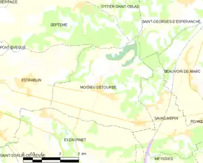 Poziția localității Moidieu-Détourbe