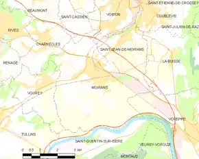 Poziția localității Moirans