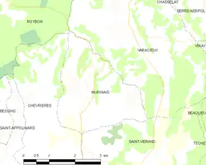 Poziția localității Murinais