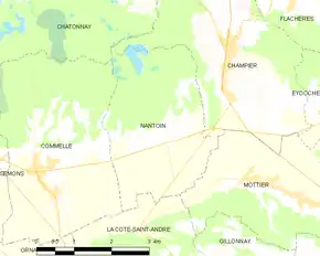 Poziția localității Nantoin