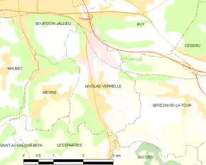 Poziția localității Nivolas-Vermelle