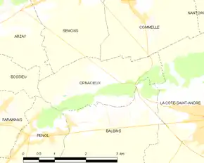 Poziția localității Ornacieux