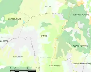 Poziția localității Ornon