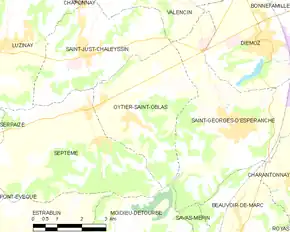 Poziția localității Oytier-Saint-Oblas